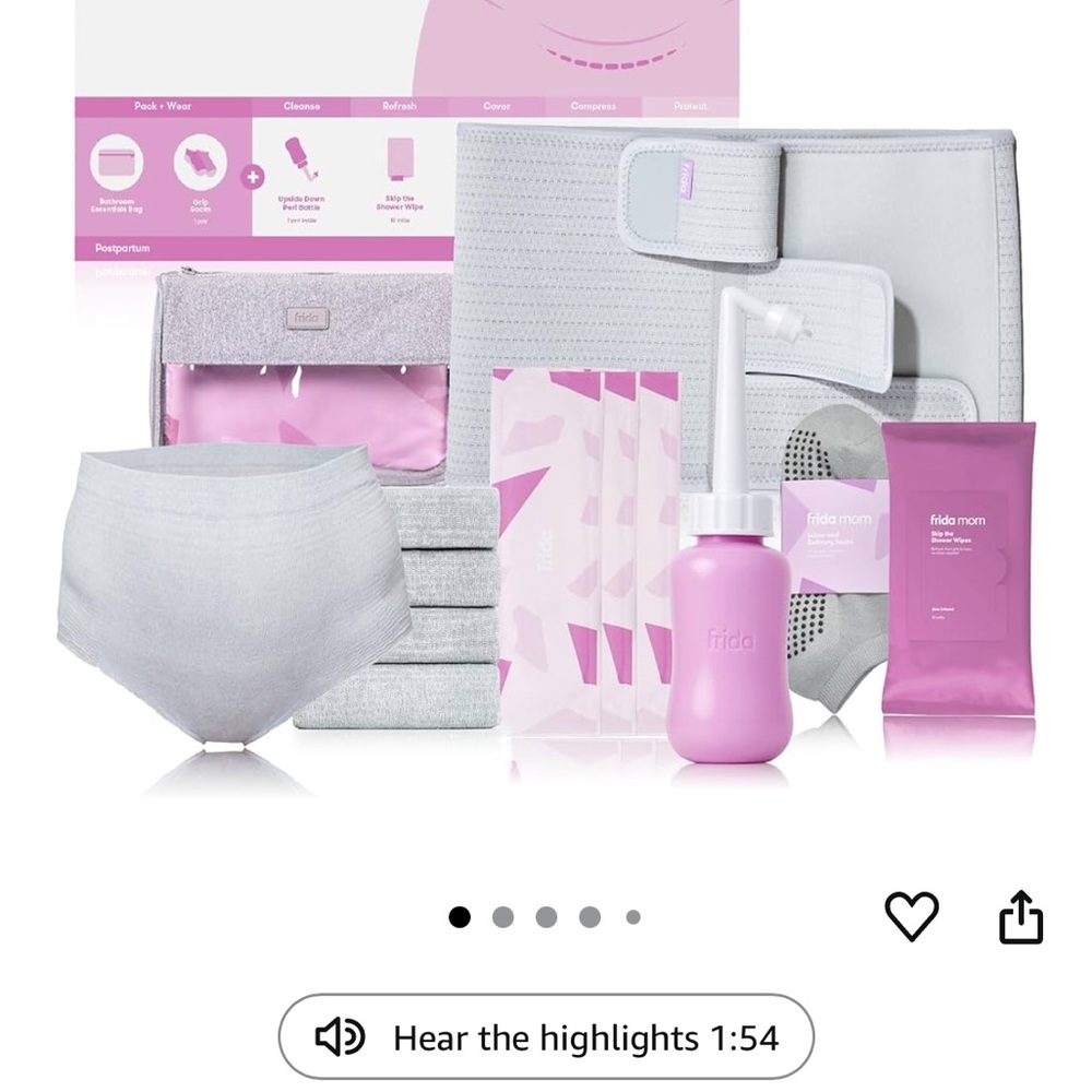 Frida Mom Postpartum Recovery Kit - Gray and Pink